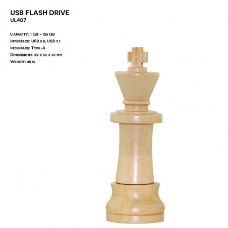 Pendrive ER KRÓL SZACHOWY UL407 Drewniany
