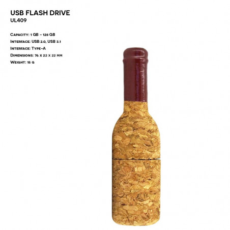 Pendrive ER BUTELKA UL409 Drewniany
