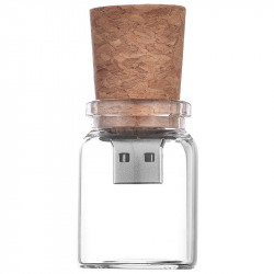 Pendrive ER BUTELKA UL909 z logo Drewniano - Szklany