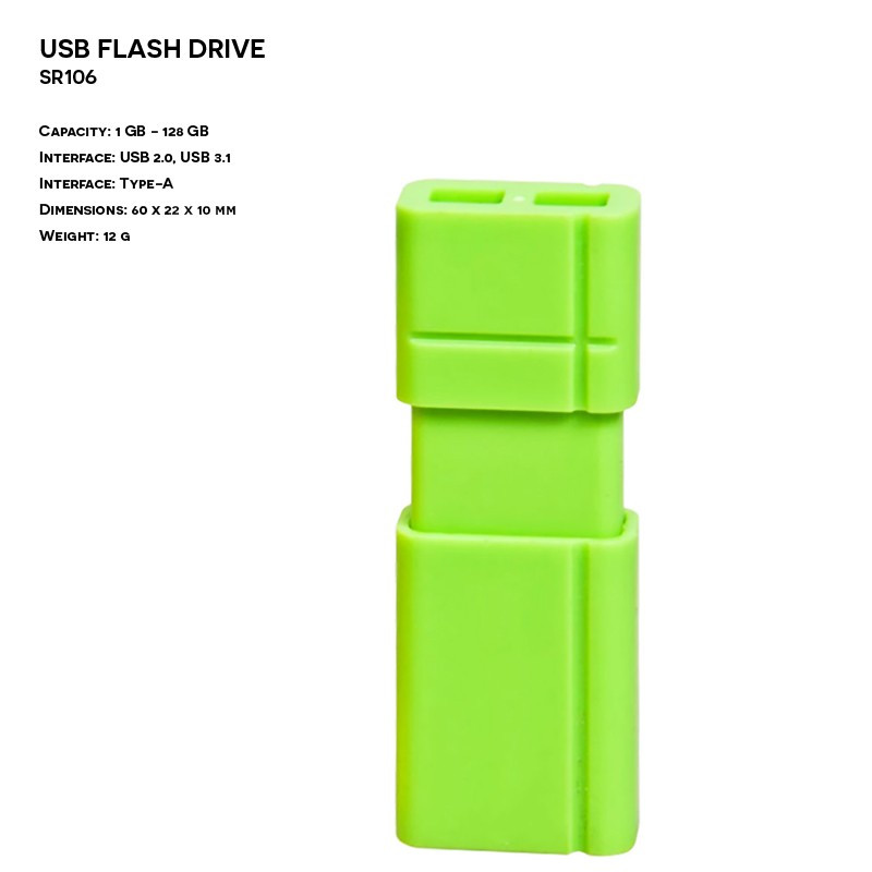 Pendrive z logo ER SLIDER SR106 Plastikowy