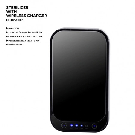 Plastic ER CLASSIC CC1UVS001 UV-C QI Sterilizer with Wireless Charger