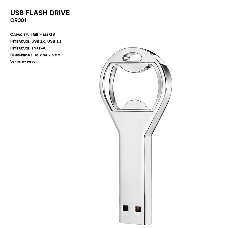 Pendrive ER OTWIERACZ do butelek z logo OR301 Metalowy