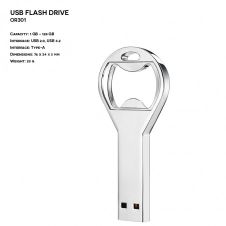 Pendrive ER OTWIERACZ do butelek z logo OR301 Metalowy