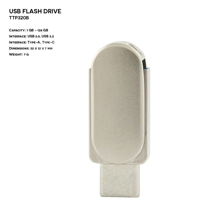 Pendrive Premium ER TWIST TTP320B TYPE C Metalowy z logo