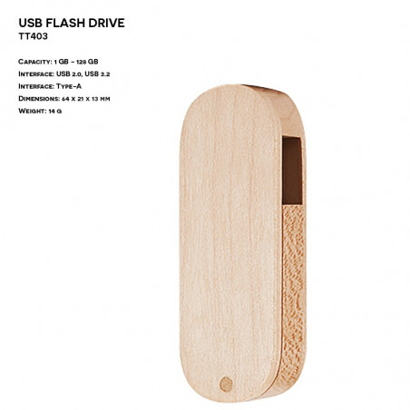 Wooden ER TWIST TT403 Pendrive with logo