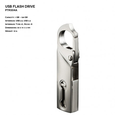 Pendrive ER BRELOK OTG PTM304A MICRO B Metalowy