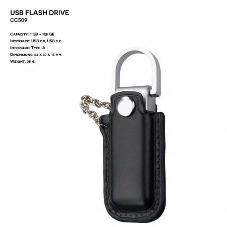 Pendrive ER CLASSIC CC3509 Skórzano - Metalowy