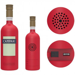 Bottle-shaped Bluetooth speaker.