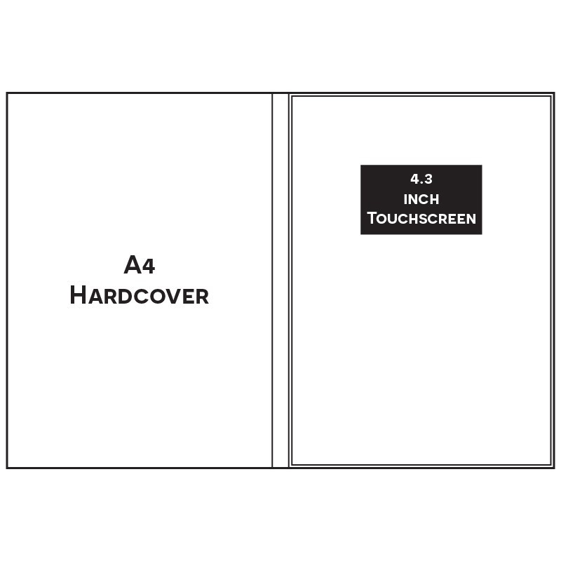 Paper ER A4 PORTRAIT A4PP1043B 4.3 INCH TOUCHSCREEN HARDCOVER Video Brochure