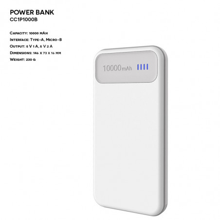 Reklamowy Power Bank ER CLASSIC CC1P1000B Plastikowy
