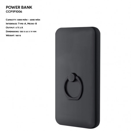 Power Bank z przyssawkami ER CLASSIC CC1P1006 Plastikowy