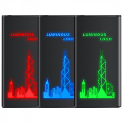 Plastic ER CLASSIC CC1P1009L Power Bank with backlit logo