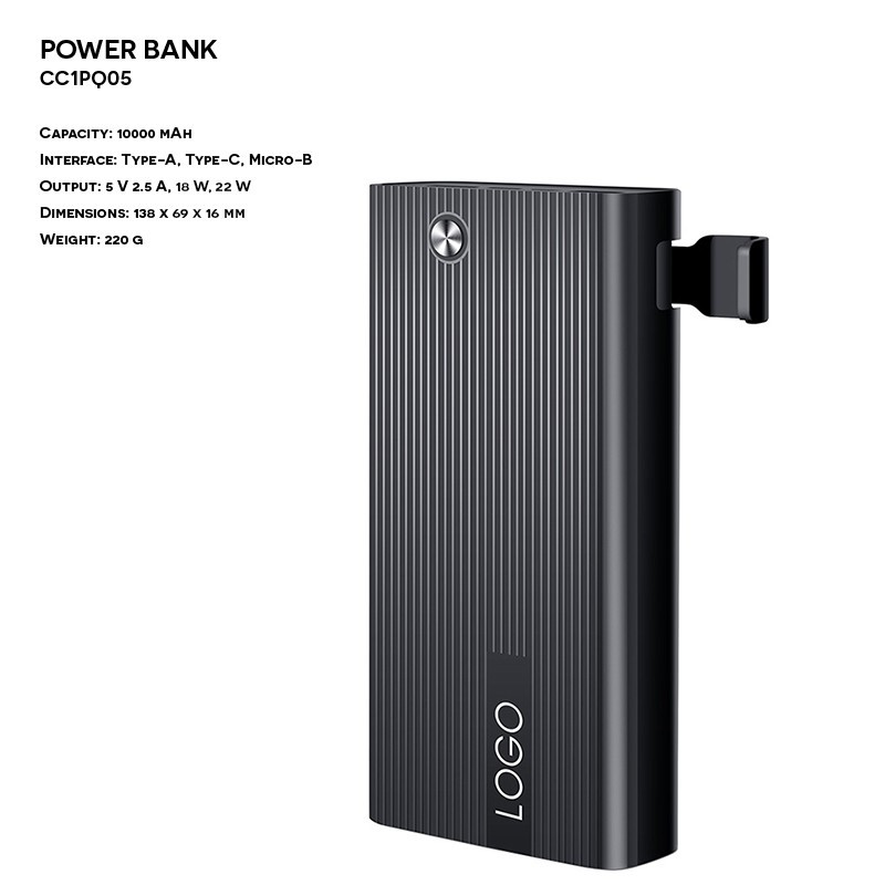 Power Bank ER CLASSIC CC1PQ05 PD QC Plastikowy