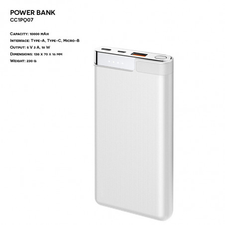Power Bank ER CLASSIC CC1PQ07 PD QC Plastikowy