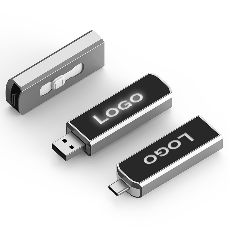 Pendrive ER SLIDER z podświetlanym logo SRP312CL TYPE C Metalowy