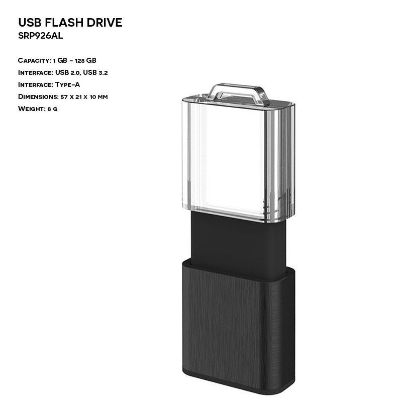 Pendrive ER SLIDER SE3926L Plastikowo - Metalowo - Szklany