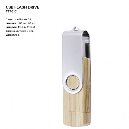 Pendrive OTG ER TWISTer TT401C TYPE C Drewniany