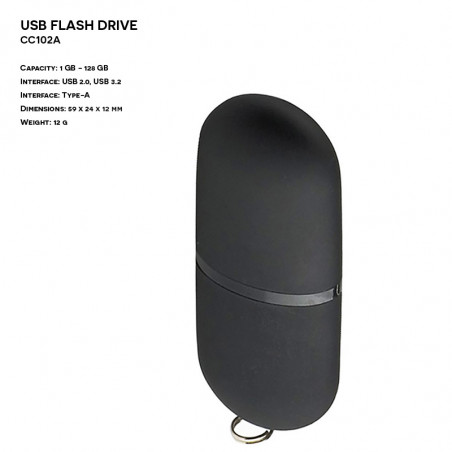 Plastic ER CLASSIC CC102A Pendrive with rubber finishing