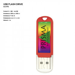 Plastic ER CLASSIC CC175 Pendrive with epoxy sticker