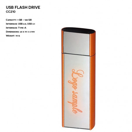 Pendrive ER CLASSIC CC210 Plastikowo - Metalowy z podświetlanym logo