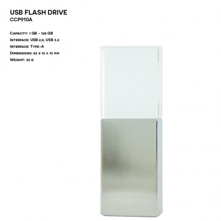 Metal - Glass ER CLASSIC CCP910A Pendrive with backlit logo
