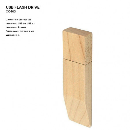Ekologiczny Pendrive ER CLASSIC CC403 Drewniany