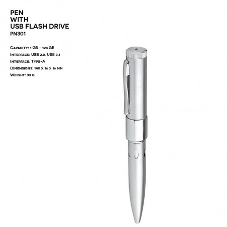 Pendrive ER DŁUGOPIS PN301 Metalowy